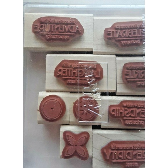 Stampin' Up! "Sweet Serendipity" Stamp Set Wood Mounted Retired Sparkle Laughter - Picture 3 of 10